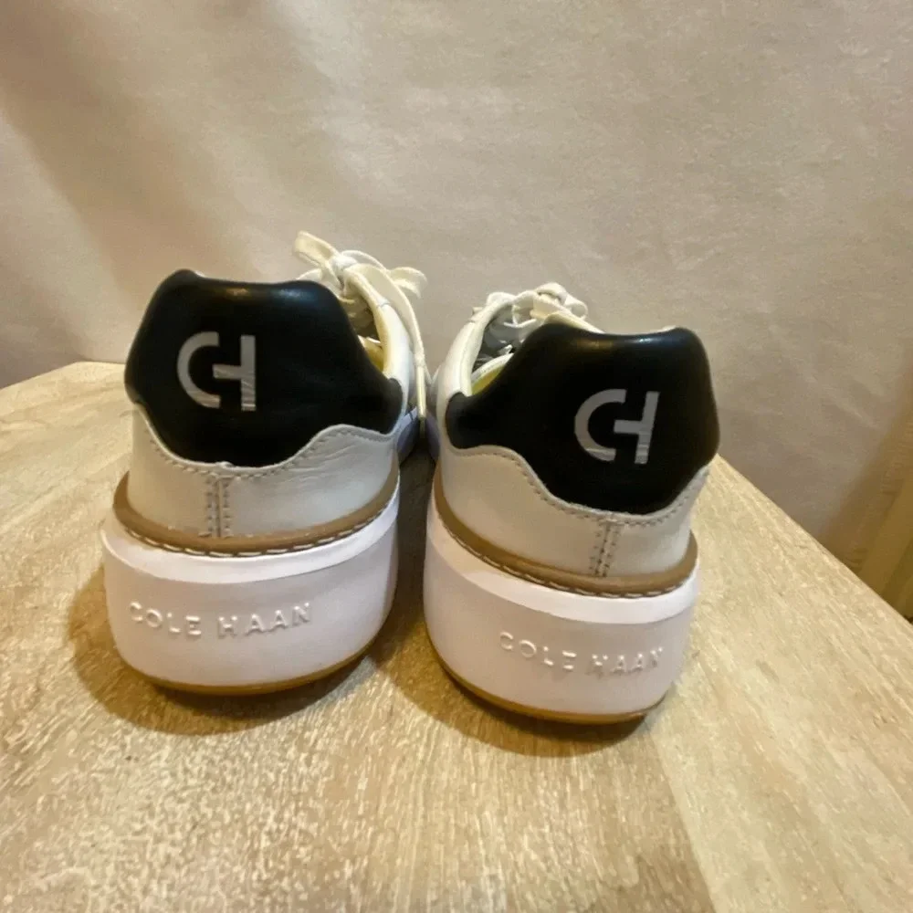 Cole Haan grand pro top spin leather sneaker 8.5 leather white - Picture 3 of 13